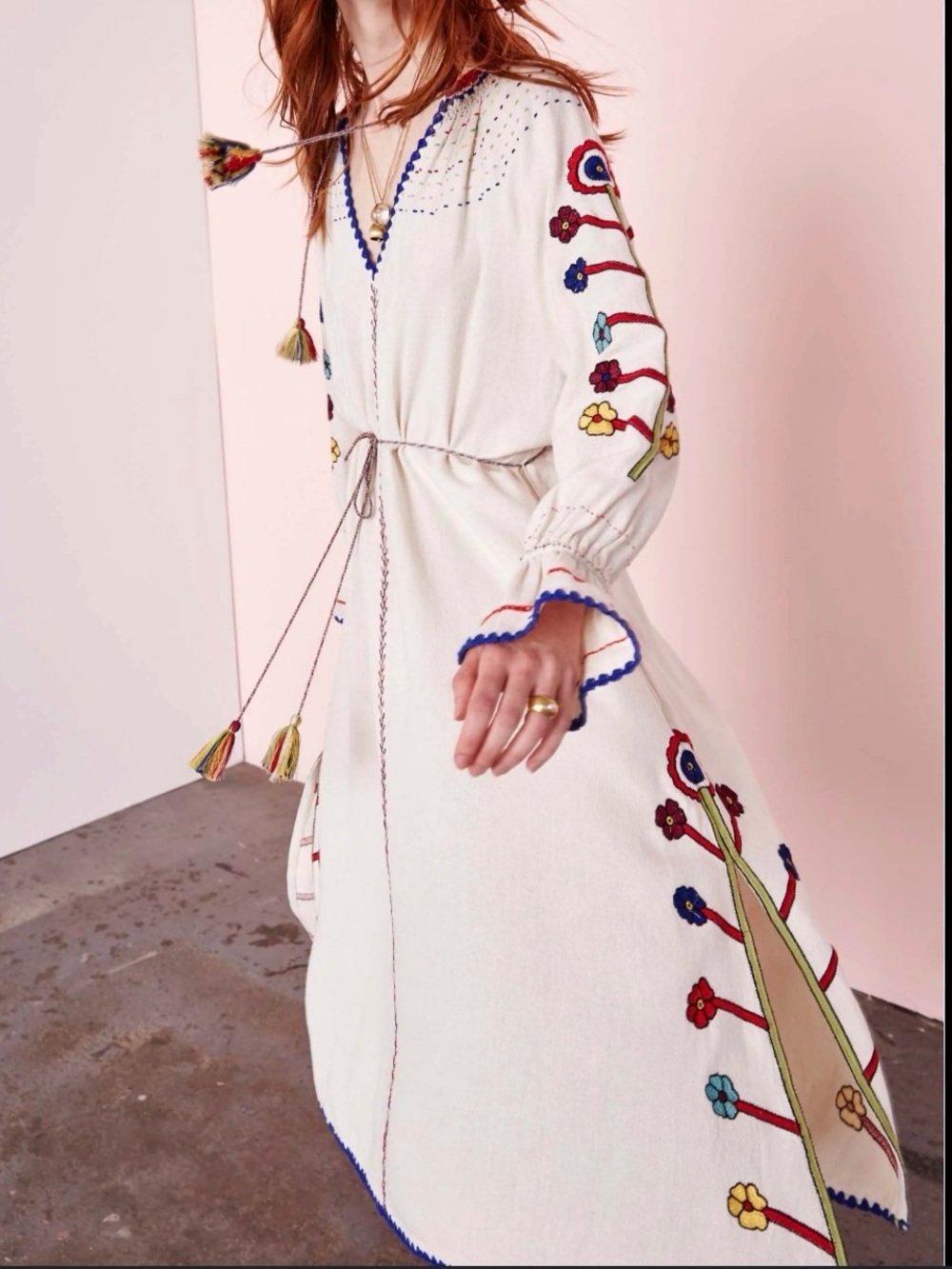 Ulla Johnson Natalia silk embroidered maxi dress
